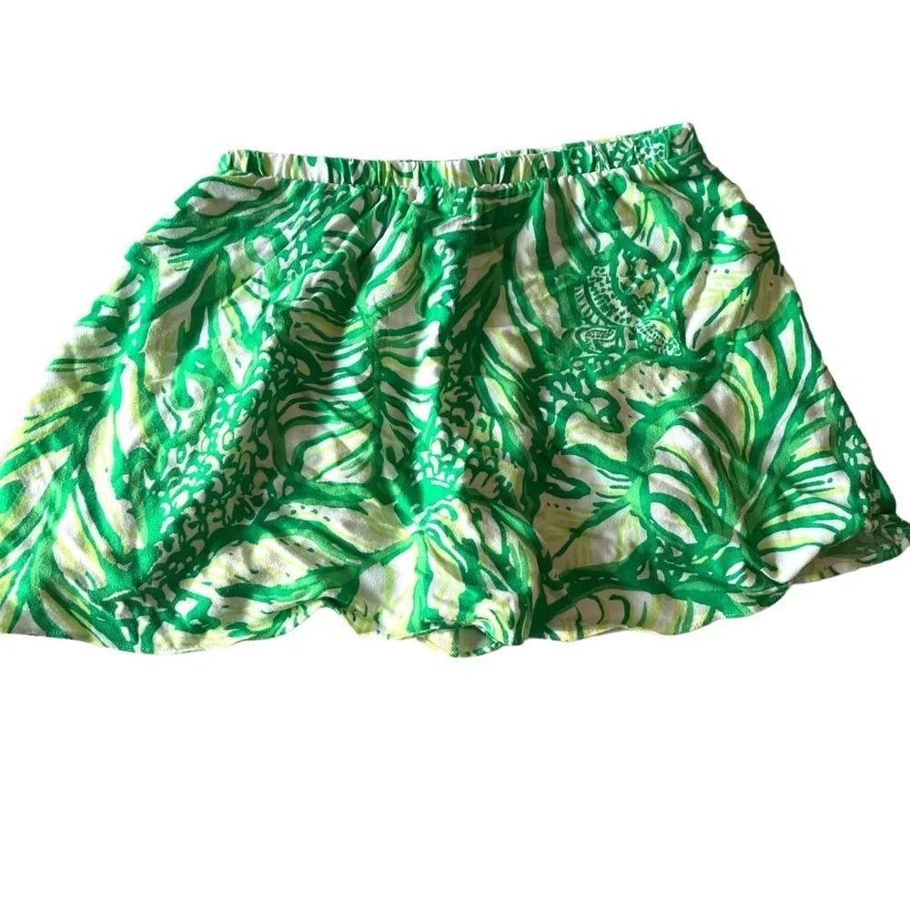 Lilly Pulitzer Ramona Skort Size 2 Mini Skirt Toucan Green Coca Loca Tropical - Picture 3 of 8